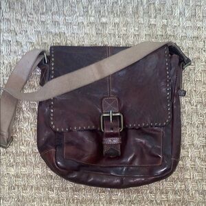 Jigsaw Brown Leather Messenger Bag